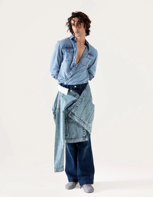 DENIM BUTTON DOWN SHIRT